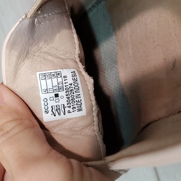 Ecco Womens Comfort Leather Loafer slide slip on shoes sz 42/11 Extra Wide - Picture 14 of 15